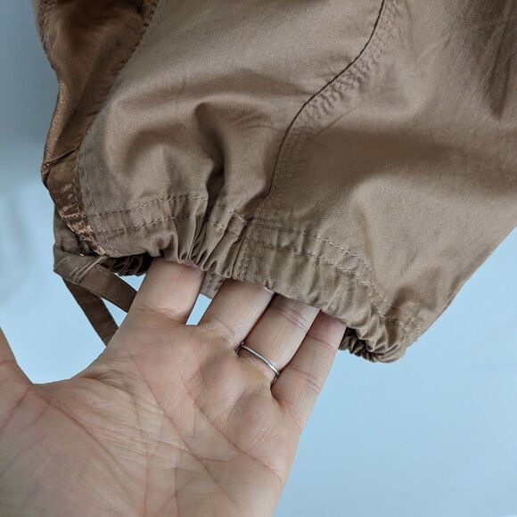 Y2K Cache Cargo Capri Pants 12 Brown Vintage Embroidered Floral Crop Utility - Picture 9 of 16